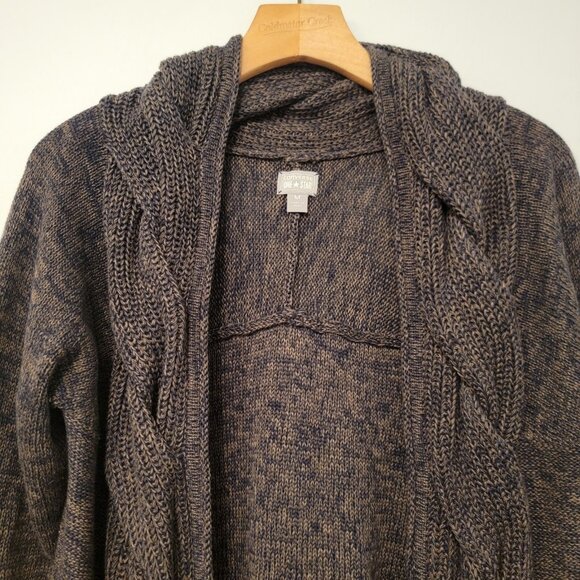 CONVERSE ONE STAR Womens‎ Cardigan Wrap Sweater Brown Black Sz M Twist Trim - Picture 2 of 7
